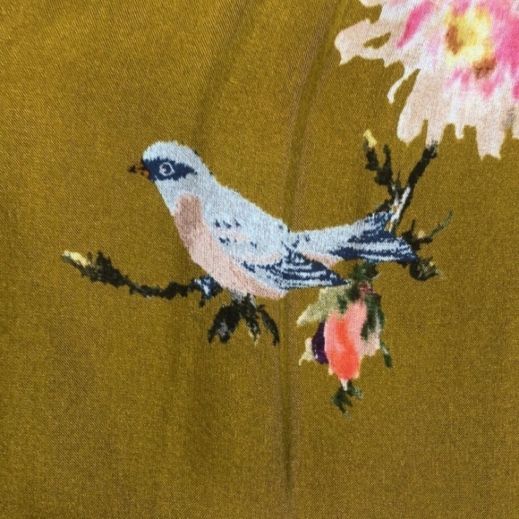 Joie silk Kayane charteuse green and pink floral dress Sz 4 - Picture 4 of 10